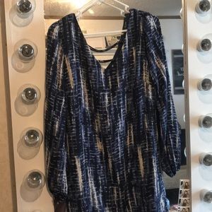 Blue long sleeve dress